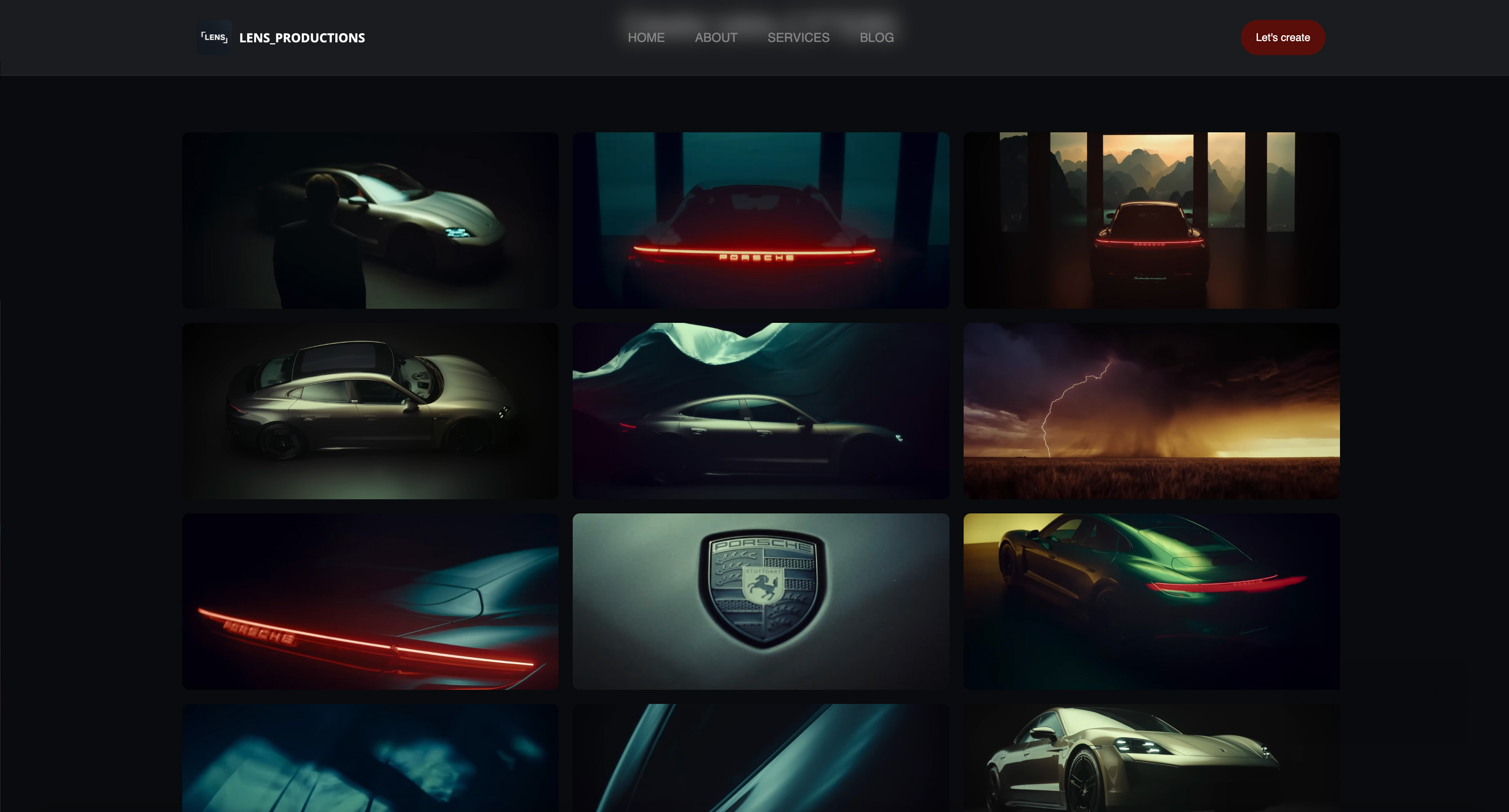 Lens Productions — Framekit website template