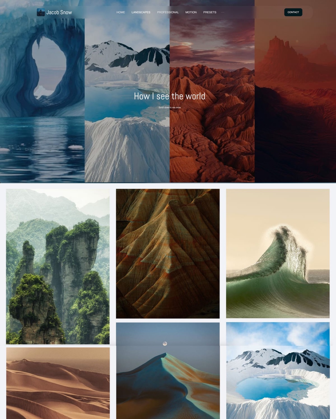 A creator site with a built-in store, made in Framekit